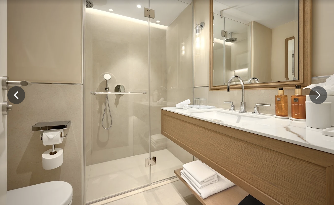 Modern bathroom with walk-in rain shower