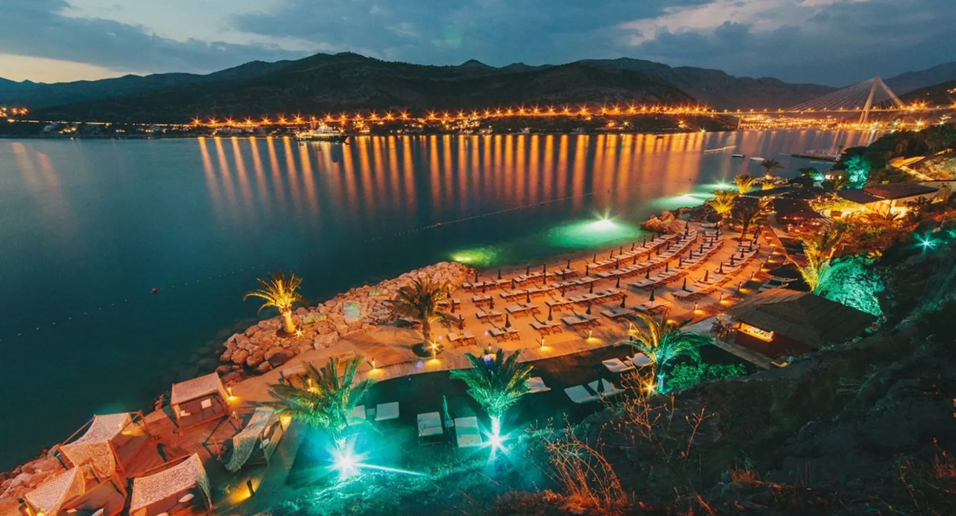 Dubrovnik beach club after dark